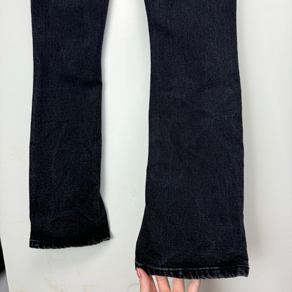 Abercrombie & Fitch Split Hem Jeans Sz 25 Black Denim Skinny High Rise - Picture 15 of 16